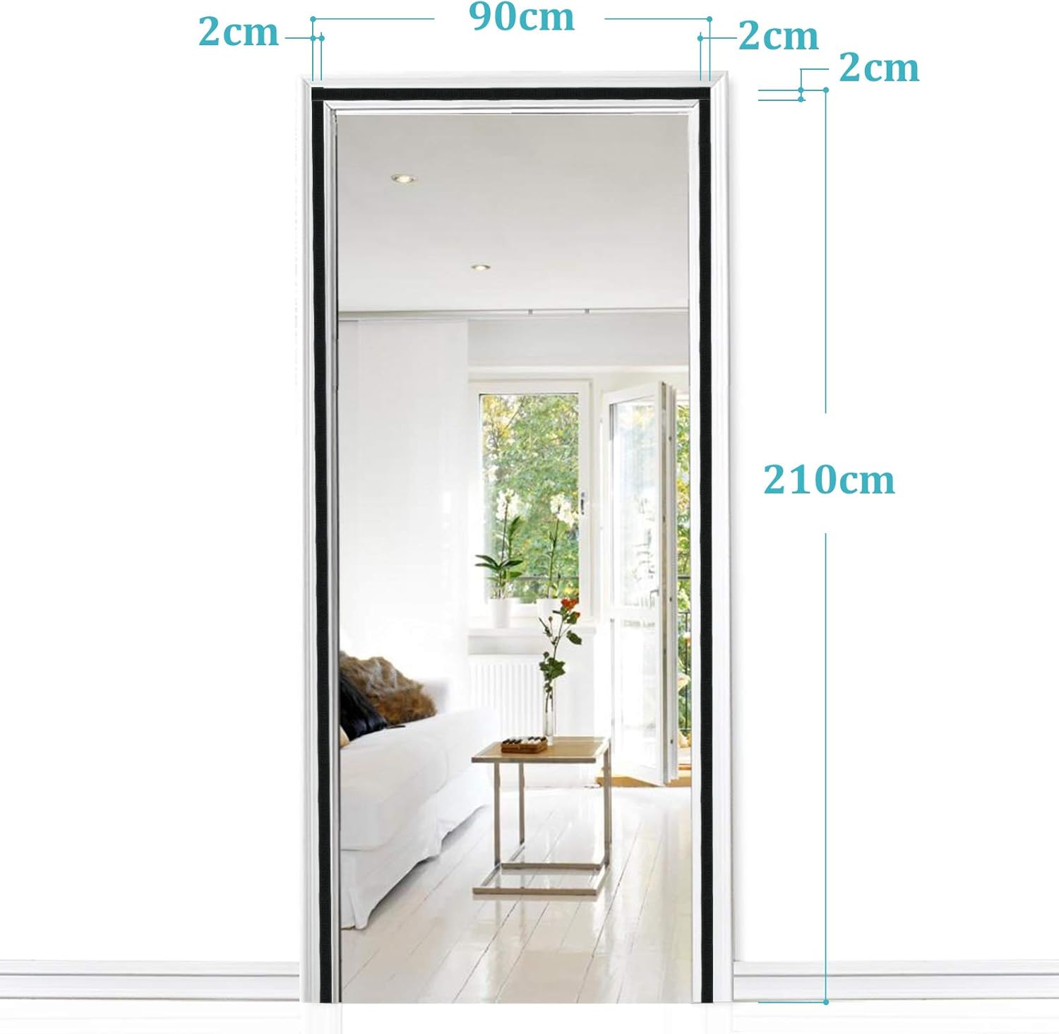 Apalus Magnetic Screen Door, 36"x83" Super Strong Fly Mesh, 28 Magnets from Top to Bottom Ultra Seal Magnets Close Automatically - - 