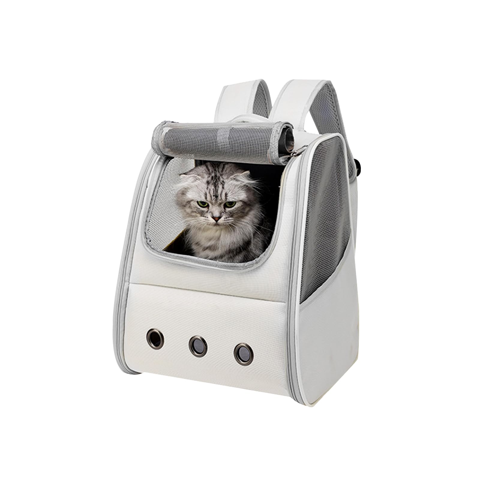 Tomtary Breathable Cat Carrier Backpack Pet Carrier for Small Dogs Multi-entrance Front Pack for Kitten Puppy Rucksack Carrying Airline Approved for Travel Hiking Camping Use Up to 16 Lbs