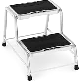 HBTower 2 Step Stools for Adults Kids with Non-Slip Rubber Feet | Holds Up to 600 lbs, Lightweight Stepping Stools for Bedroom Kitchen Bathroom, Bed Steps for High Beds