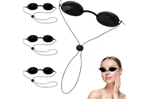 4Pcs Black Tanning Goggles With Adjustable Straps, Red Light Eye Protection Goggles for Red Light Therapy Tanning Eye Protect