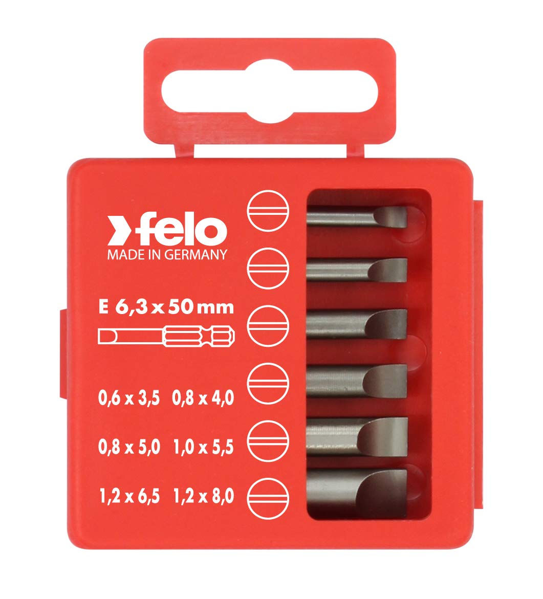 Felo 0715731410 Profi Slotted Bit 6 Piece Box Set, 030 Series