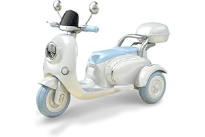 HEIMILI 12V Kids Motorcycle, Girls Scooter, Kids Electric Moped, 3 Wheels 12v Kids Ride on Motorcycle with Mp3, Bluetooth, Headlight, Storage Box, Tricycle for Kids, (Blue)