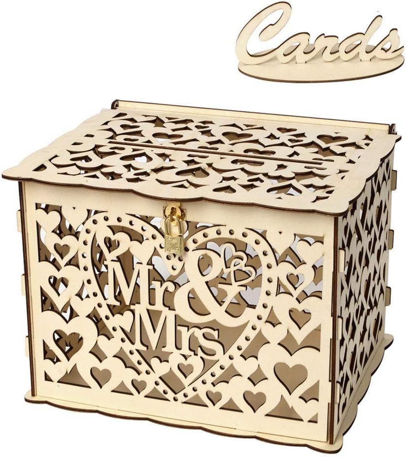 Tarjeta De Madera DIY Caja Rústica Huésped De La Boda ...