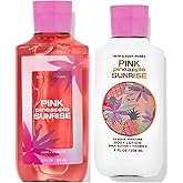 Bath and Body Works Pink Pineapple Sunrise Signature Collection Body Lotion and Shower Gel Gift Sets For Women (Pink Pineapple Sunrise)