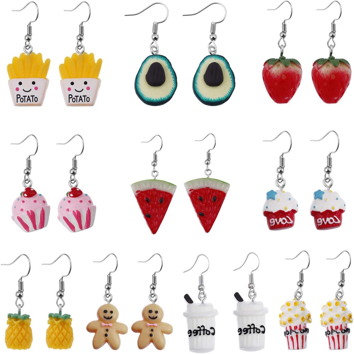 Juego de aretes de botella de acrílico mixto, divertidos pendientes