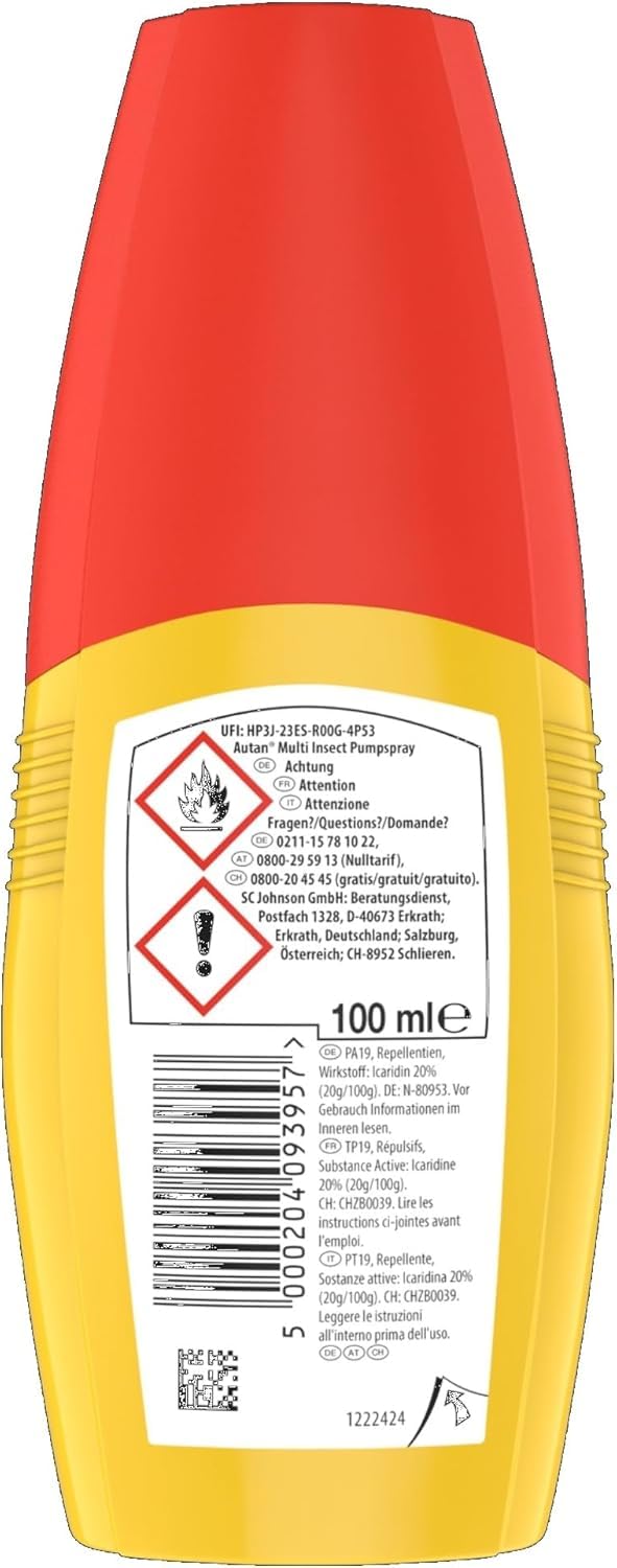 Autan Multi Insect Pumpspray, Multi-Insektenschutz vor Mücken, Stechfliegen und Zecken, Travel Essentials, 1er Pack (1 x 100 ml) 9
