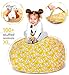 Stuffed Animal Storage Bean Bag - Toy Storage Bag EXTRA LARGE Size 38-inch - Soft Cotton Canvas Plush Toy Organizer - BeanBag Chair for Kids - Great for Covers Plush Toys Towels Clothes