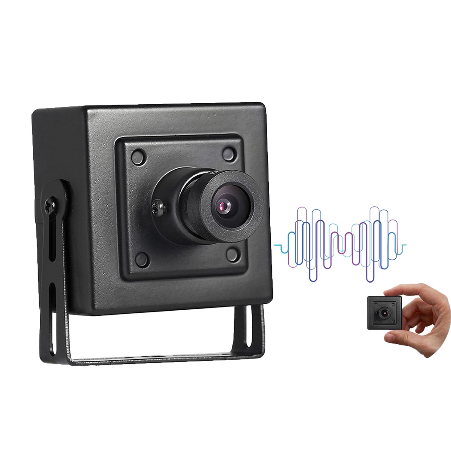 REVODATA 5MP Mini Security Indoor POE IP Camera built in Microphone, Audio Mini Size 3.6mm Lens 80° Remote Viewing P2P Audio CCTV Video IP Camera, H.265 Motion Detection (I706-P-Audio-HS)