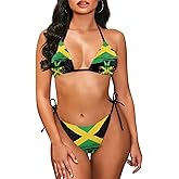 Biyejit Women Two Piece Bikini Set Sexy Swimwear Halter String Triangle Swimsuits Bathing Suits
