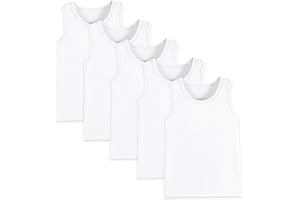 LESTECO 5-Pack Girls and Toddlers' Tank Tops Racerback Sleeveless Undershirts Girls Dance Tops（2-16Years）