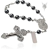 CZMZHFC Car Rosary for Rearview Mirror, Catholic Pocket Rosary with St. Michael Medal and Crucifix, Beaded Decade Rosarys for Truck, Car, Travel Protection, Religious Gift for Drivers