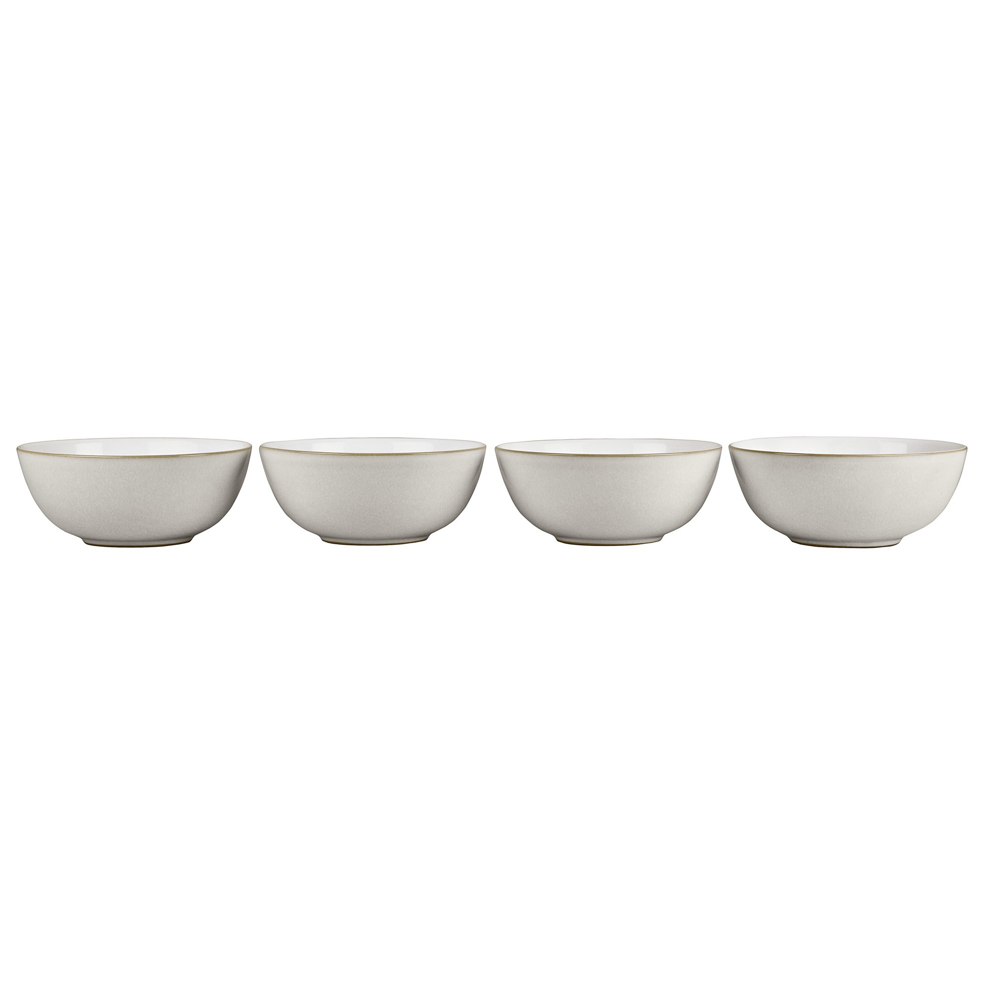 Denby 375048907 Natural Canvas Cereal Bowl Set, Cream, Set of 4, 15.5 x 15.5 x 6 cm