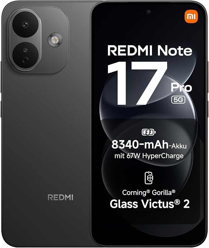 REDMI Note 17 Pro 5G, Smartphone 8+512 GB, Black, 8340 mAh Akku