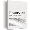 LEXSIVO Beautician Definition Print Canvas Wall Art Home Office Decor Modern Minimalist Painting 12x15 Canvas Salon Poster Framed Ready to Hang Beauty Room Artwork