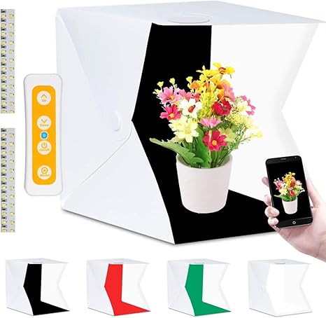 Caja de luz para Estudio Fotográfico 40 cm con 4 fondos de color, Orthland Photo Studio