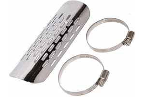 BHYSHOP Chrome Exhaust Muffler Pipe Heat Shield Heel Guard for Harley Honda Kawasaki Suzuki Yamaha CB VTX VT VN XL FL FX Shadow Cruiser Chopper Custom