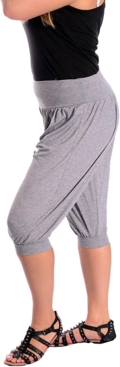 Womens 3/4 Ali Baba Hareem Baggy Pants Trousers Cropped Shorts Leggings 8-26