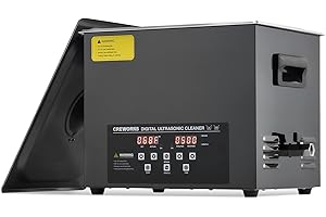 CREWORKS 10L Digital Ultrasonic Cleaning Machine with Degas and Gentle Mode, 240W Ultrasonic Cleaner with Heater and Timer, P