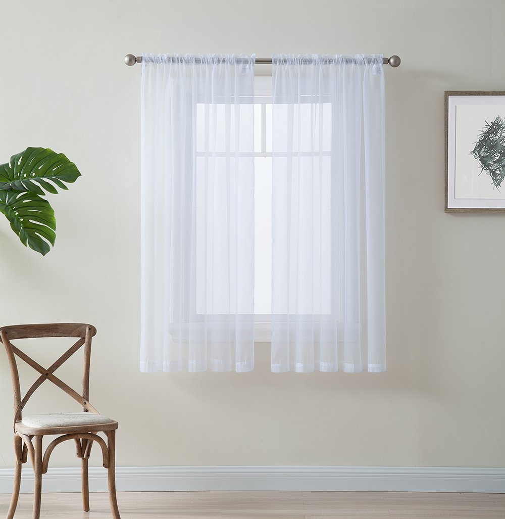 Best Small Sheer White Kitchen Window Curtain Dream Home