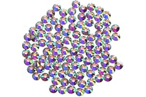 MASSIVE BEADS 1000 Pieces Hot Fix Glass Flatback Rhinestones HotFix Round Crystal Gems 4.5 MM (Crystal AB, SS20)