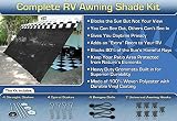 RV Awning Shade Complete Kit 8'x20' (Black)