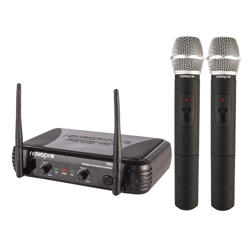Novopro V20 Twin Handheld VHF Microphone System