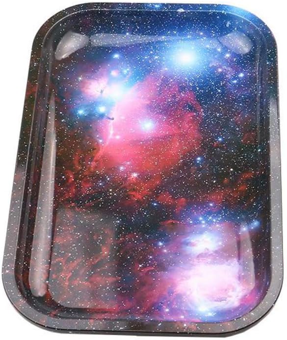 WAINEO Galaxy Tinplate Metal Rolling Tray HD Pattern Printed Tobacco Cigarette Holder Smoking Accessories
