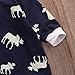 Toddler Infant Baby Girl Boy Long Sleeve Deer Romper Jumpsuit Pajamas XMAS Outfit (12-18 Months, Navy Blue)