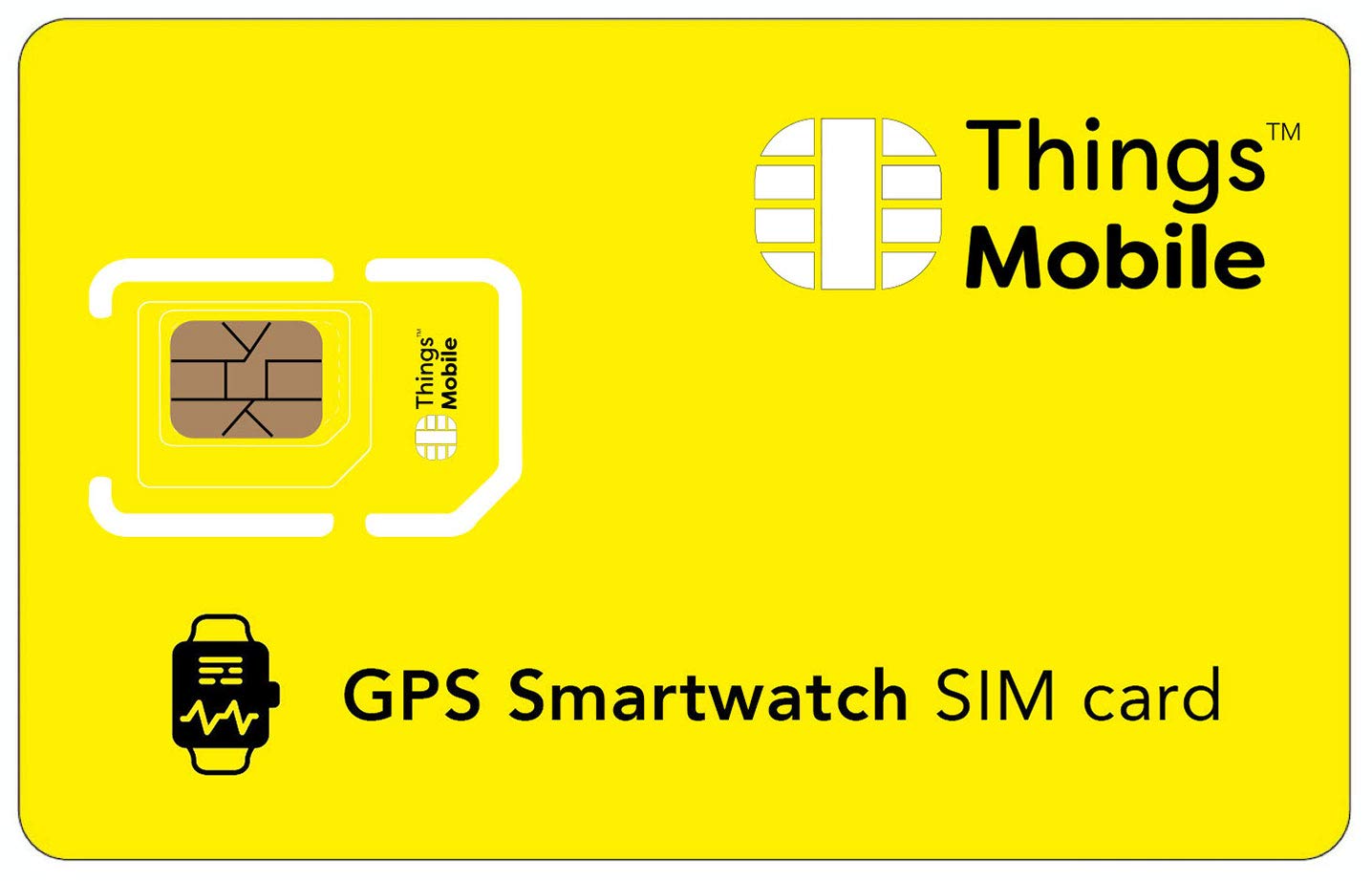 SIM Card for GPS TRACKER SMARTWATCH - Things Mobile - global coverage, GSM/2G/3G/4G multi-operator network, no fixed cost, no deadline, competitive rates. 15 of credit included + 1