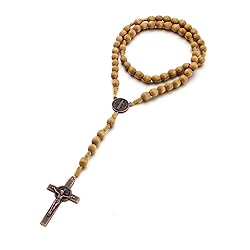 Handmade Wooden Wood Beads Catholic Rosary Crucifix