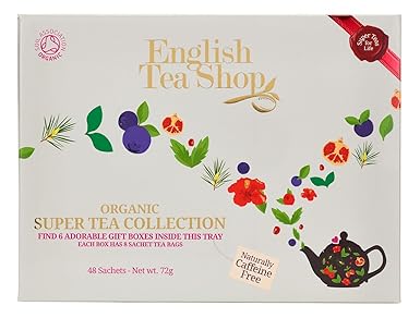 English Tea Shop - Super Tea Collection, koffeinfrei, BIO, 6 Sorten, 48 Teebeutel