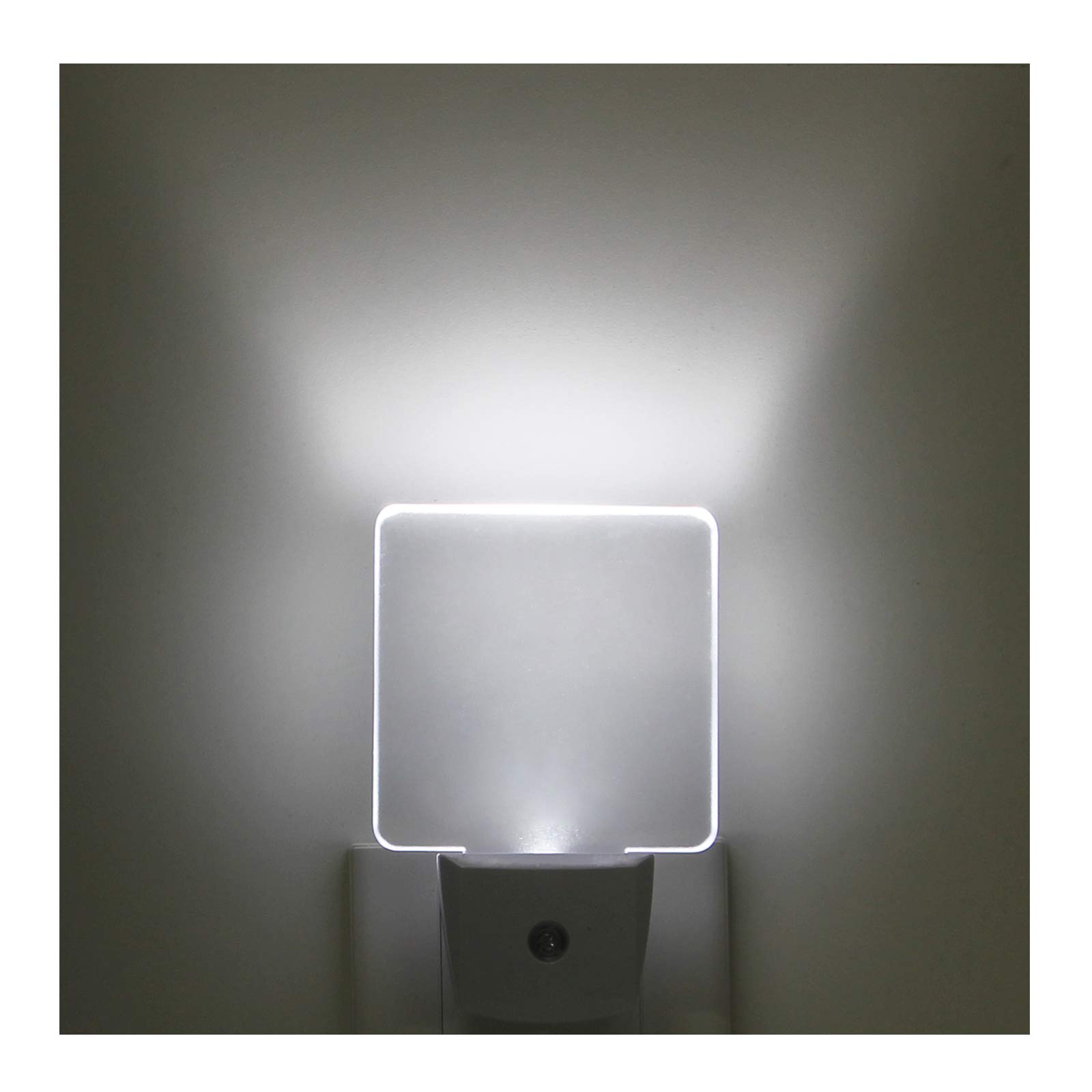 Photo 1 of 2 Pack 0.5W Plug in LED Night Light with Dusk to Dawn Sensor Daylight Cool White