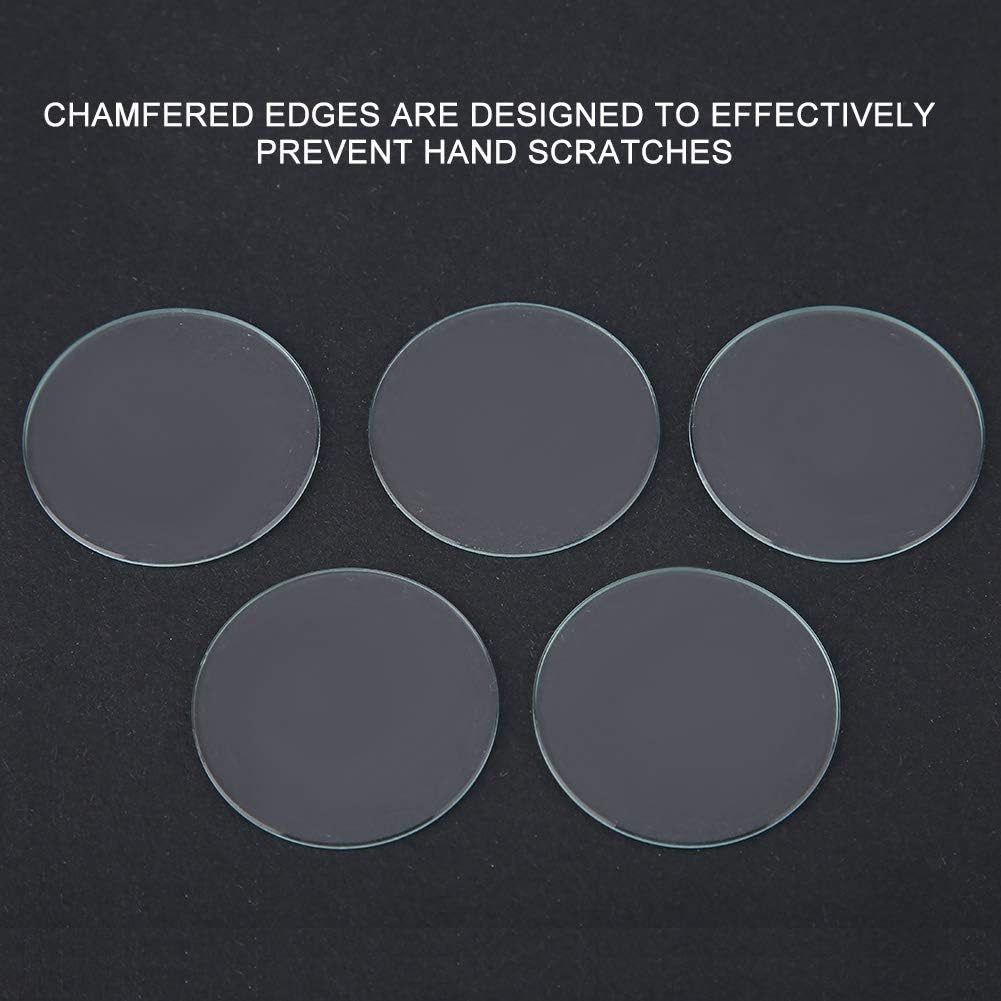 5Pcs 37/38/39MM Round Flat Watch Crystal Glass, Lens Glass Replacement Parts for Watchmaker Repair + Watch Lens Replacement Round Watch Lens (39mm) - Image 5