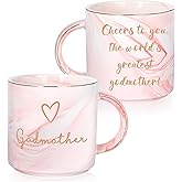 Godmother Proposal Gift Mug - Godmother Gift from Godchild for Birthday Christmas, Will You Be My God Mother Appreciation Keepsake, Quieres Ser Mi Madrina Proposal Gifts, 14 oz Pink Ceramic Coffee Cup