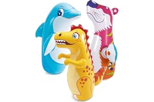 INTEX 3D Bop Bag Blow Up Inflatable Tiger, Dinosaur & Dolphin. (Package will include any 1 item)