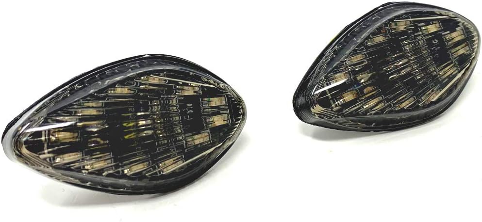 Alchemy Parts Motorbike Motorcycle Fairing/Flush Mount Tinted Lense LED Indicators Turn Signals, smoked grey