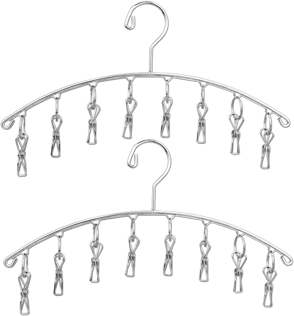Vfevrs Clothes Drying Rack - 4.0mm Thickness with 8 Strong Clips for Hanging Bras, Socks, Underware, Towel, Baby Clothes, Multiple Function (2)