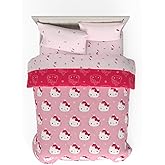 Sanrio Hello Kitty Holiday & Christmas Bedding Soft Comforter and Sheet Set with Sham, 7 Piece Full Size (Officially Licensed Product) by Franco