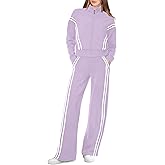 XIEERDUO Lounge Sets for Women 2025 Sweatsuit 2 Piece Outfits Sweatshirt Wide Leg Sweatpant Tracksuit Matching Set