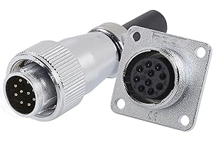 PETiB WS16 Aviation Panel Mount Connector Male Female Socket 2-10 Pin Cable Connector Zinc Alloy Shell Copper Gold Plated 400