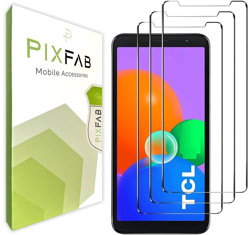 PIXFAB for TCL 501 Tempered Glass, Screen Protector Anti Scratch and Anti Shatter Film, [Case Friendly] HD Clear Premium, 9H Tempered Glass [Pack of 3]