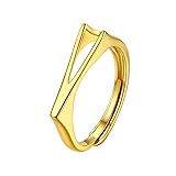 SILVERCUTE Initial Ring Sterling Silver Gold Rings
