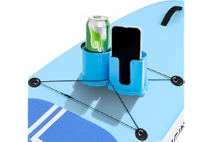 CHINOVI Paddleboard Cup Holder, 3.15″ Diameter Paddle Board and Kayak Drink Holder, 2-in-1 Paddle Board Cup and Phone Holder Accessories for SUP Kayak Boat