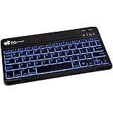 EC Technology 7 Colors Backlit Bluetooth Keyboard for Smartphones, Windows, PC, Tablet - Black
