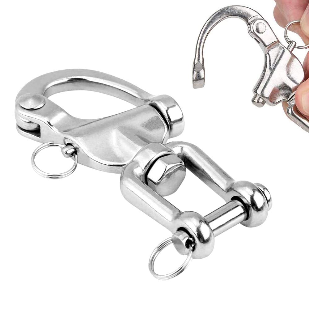 WJMY Swing Hooks Swivel Shackle Stainless Steel Heavy Duty 360° Rotational for Web Tree Swing, Hammock Chair, Climbing Rope, Aerial Yoga
