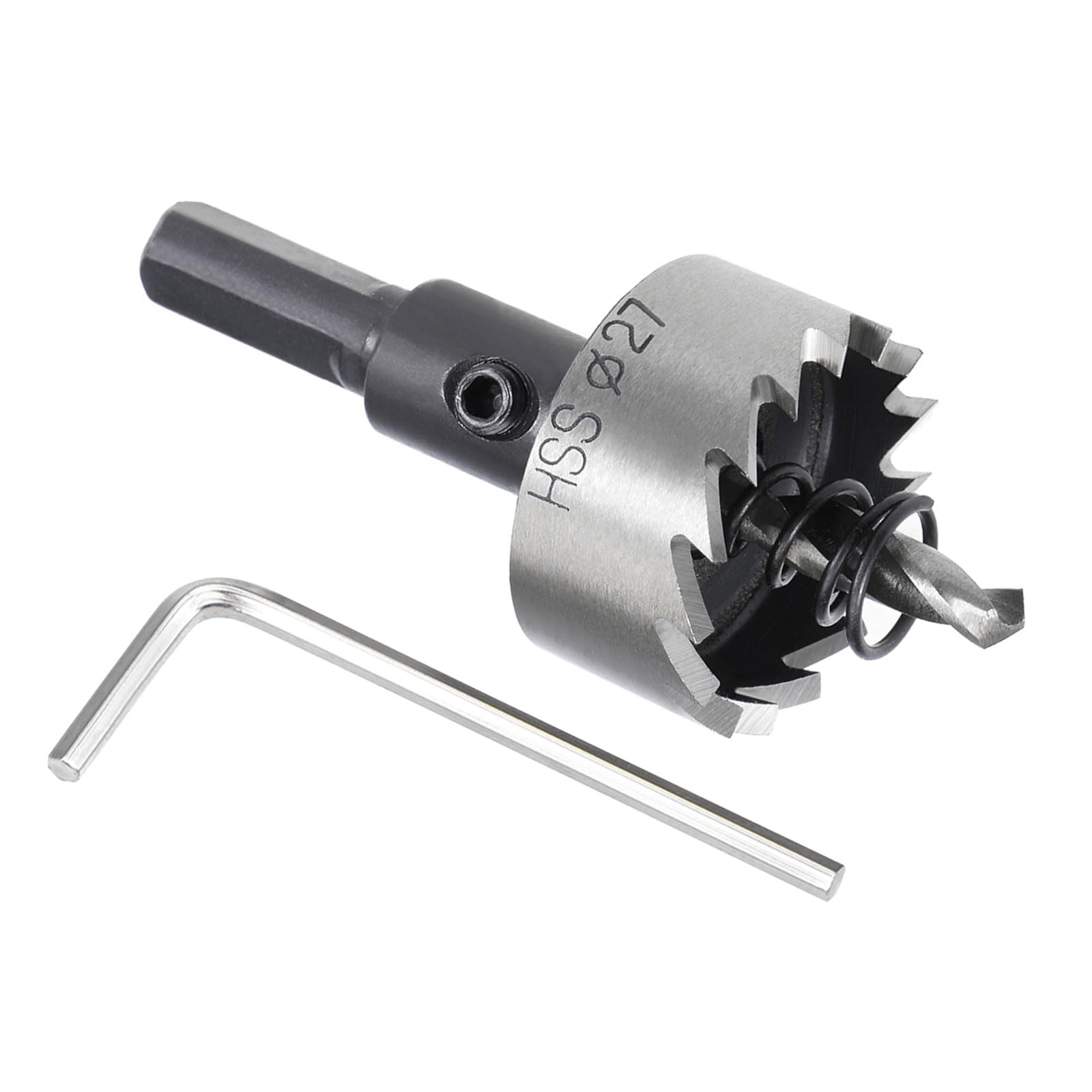 Kozelo 1pcs Hole Saw - [27mm] HSS (High Speed Steel) Drill Bit Hole Cutter for Stainless Steel Aluminum Metal Wood Plastic Use, Triangular Shank