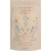 Harney & Sons Ginger Turmeric - Bag of 50 Sachets with Apple, Ginger, Lemongrass, and Hibiscus