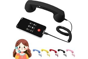Retro Phone Handset, Bluetooth Retro Phone Handset, Type-C Retro Telephone Wired Handsets Style Landline Handle Receiver for 