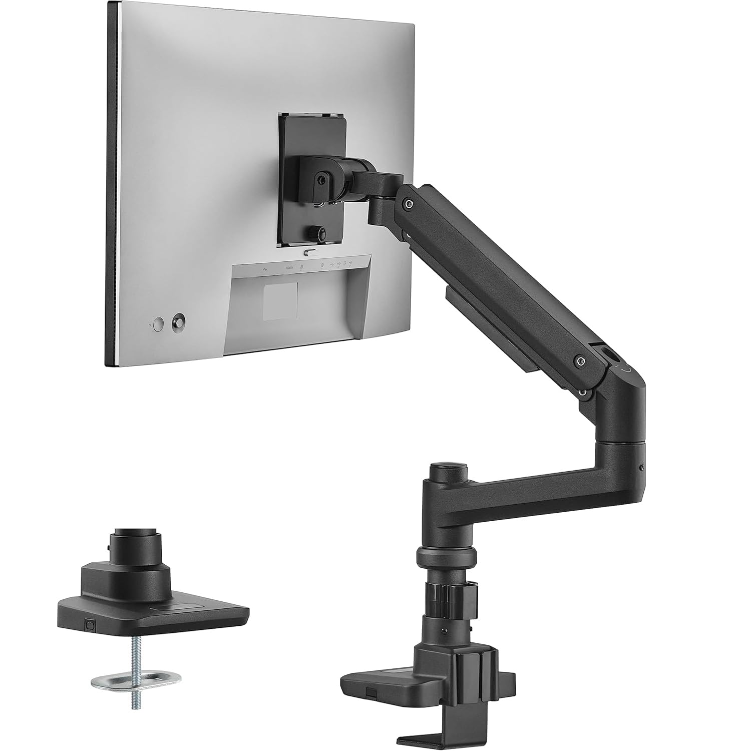 Photo 1 of Single Monitor Arm - Computer Monitor Arm - Single Monitor Mount - Single Arm Monitor Mount - 32 inch Monitor Arm - Vesa Monitor Arm - Holds Up to 19.8 lbs. (Silver)
