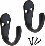 Select Hardware HK0220B 2 Pack White Single Robe Hooks with Screws